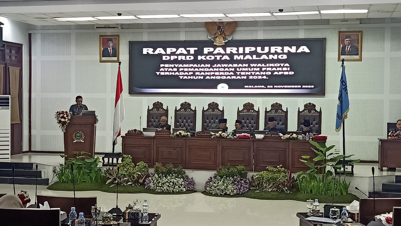 Rapat Paripurna DPRD Kota Malang pada 22 November 2023