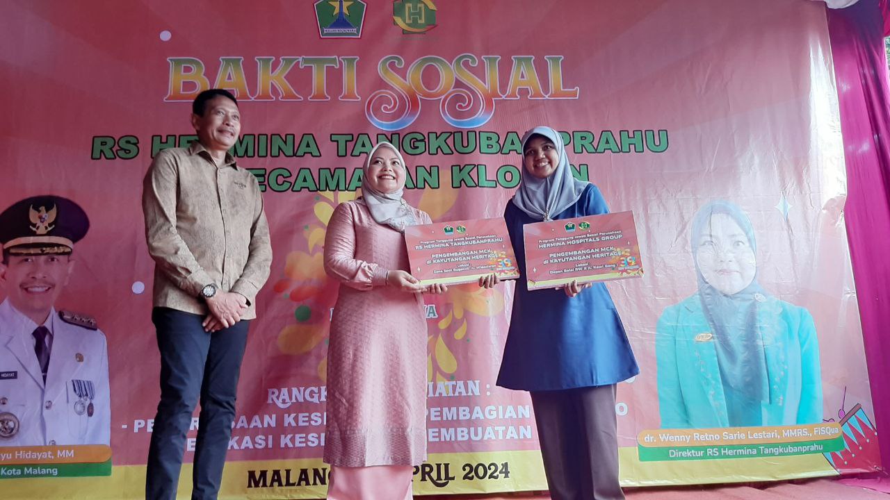 Acara penyerahan CSR Bakti Sosial Rumah Sakit Hermina Tangkuban Perahu Kota Malang.