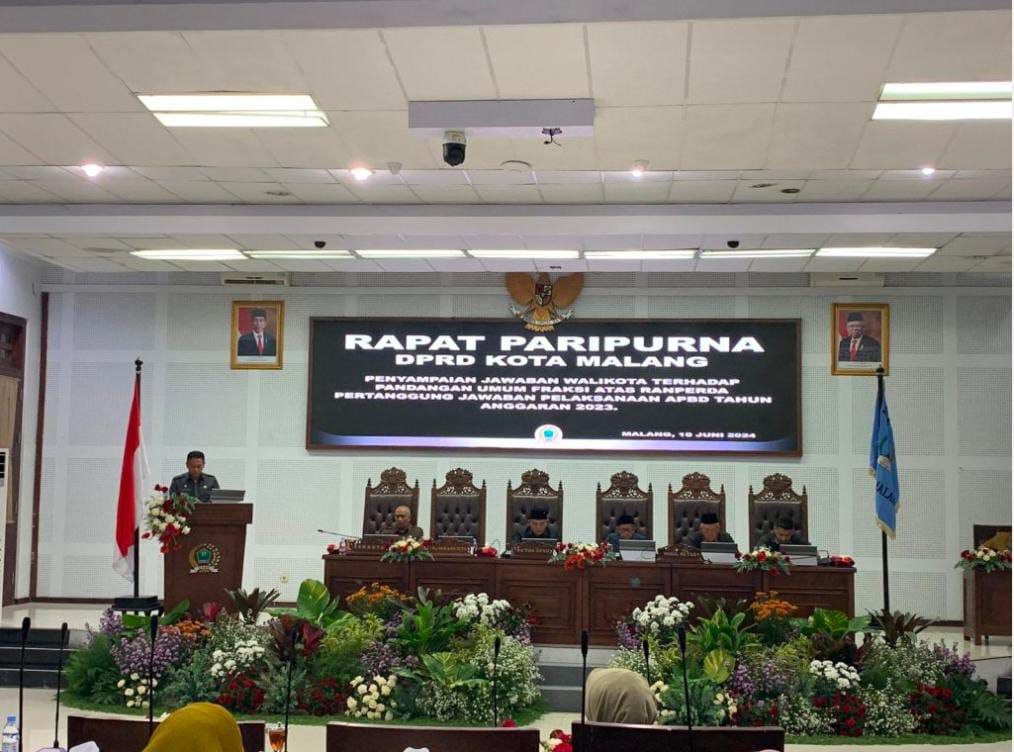 Suasana rapat paripurna DPRD Kota Malang.